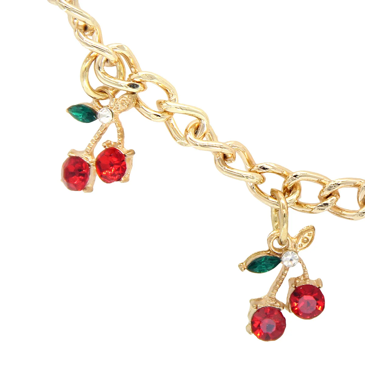 Fashion temperament glass stone red cherry chain jewelry bag hanging jewelry bag charm bag accessories