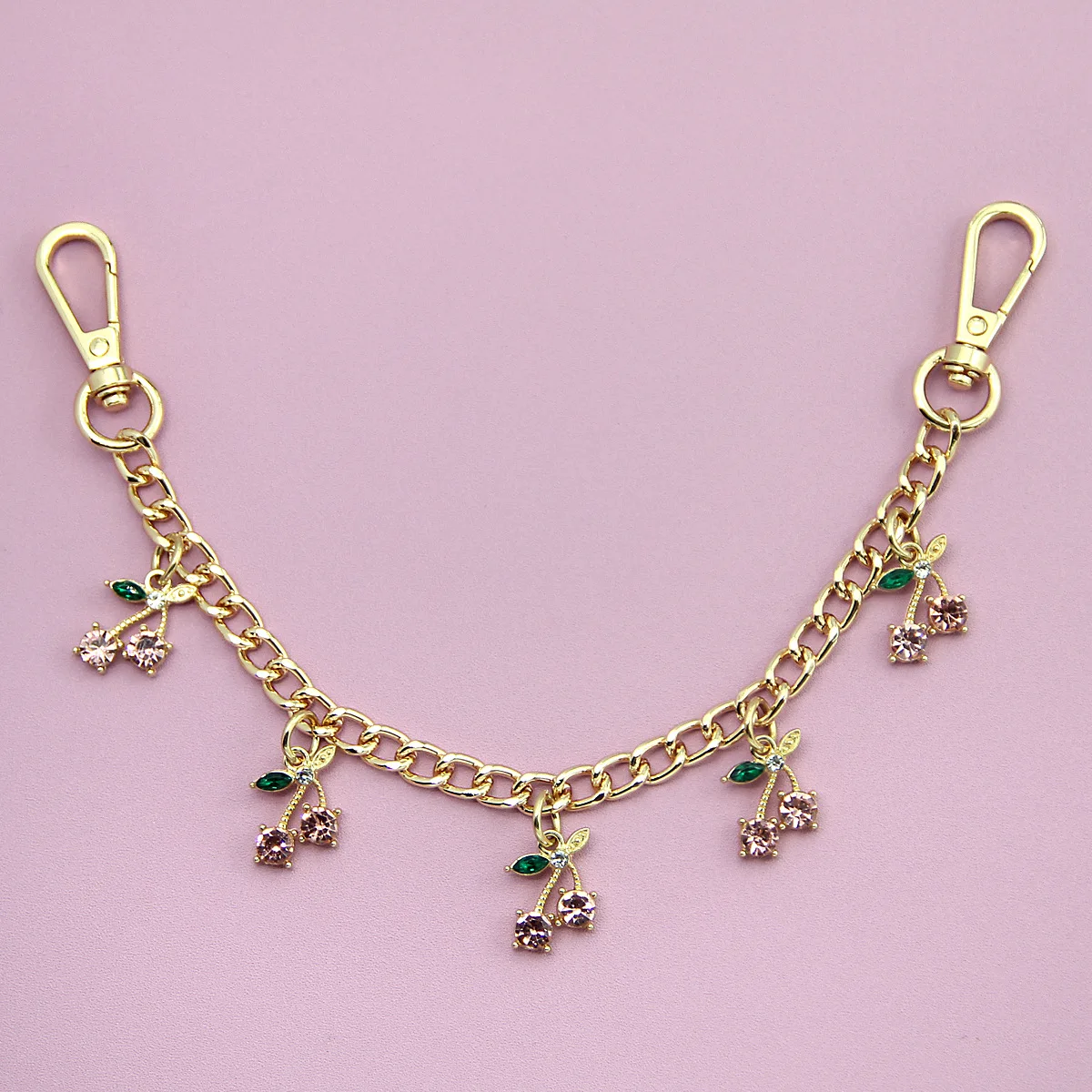 Fashion temperament glass stone red cherry chain jewelry bag hanging jewelry bag charm bag accessories