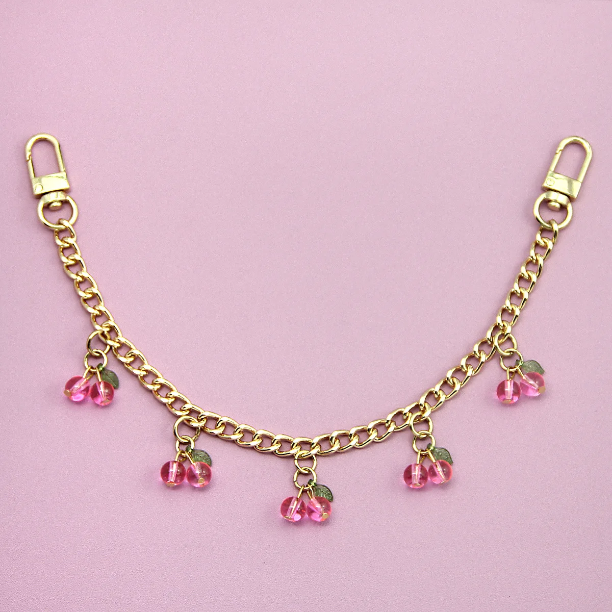 Fashion temperament glass stone red cherry chain jewelry bag hanging jewelry bag charm bag accessories