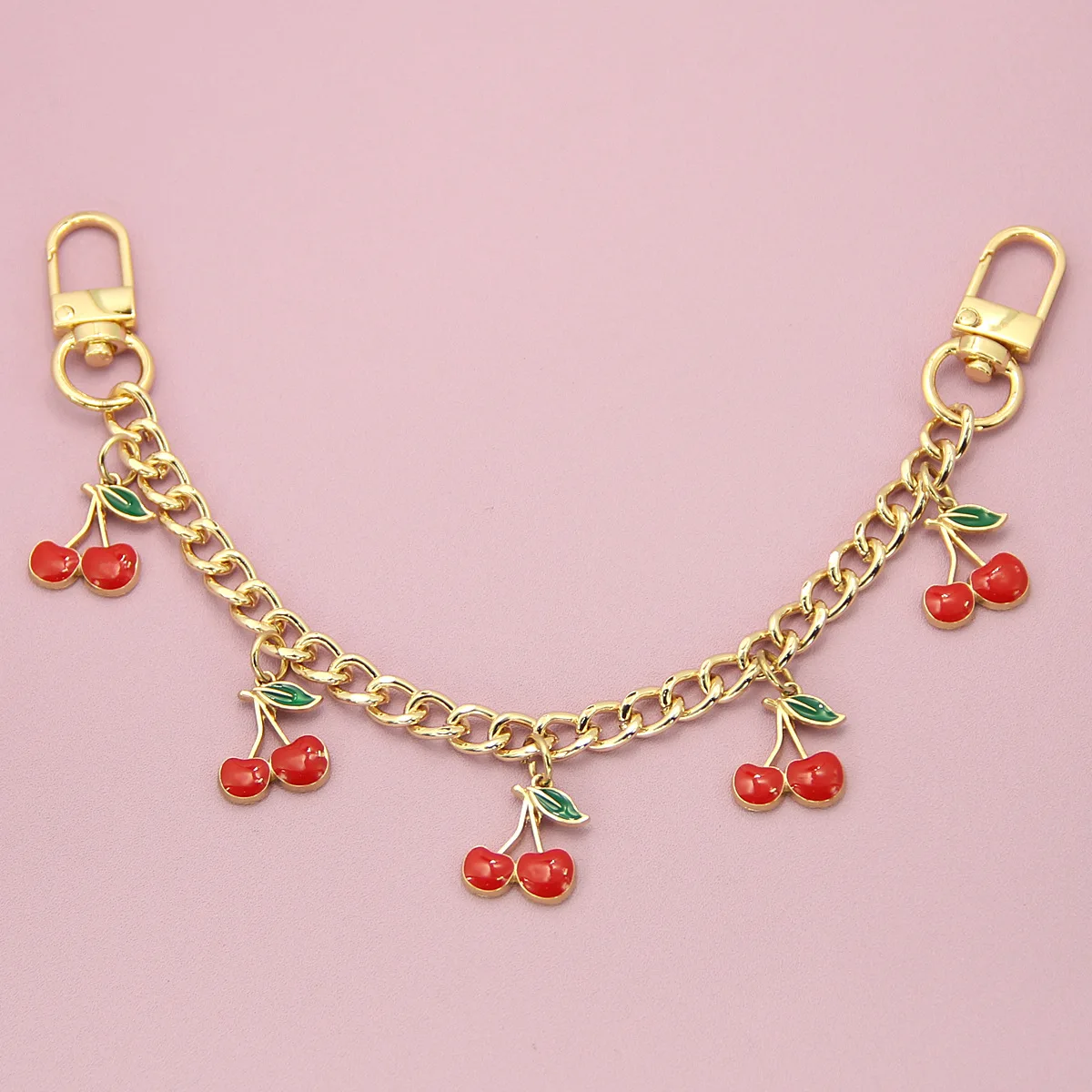 Fashion temperament glass stone red cherry chain jewelry bag hanging jewelry bag charm bag accessories