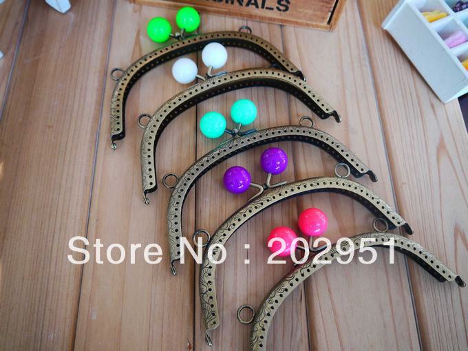 KISSDIY 10 pcs/lot 8.5 cm Antique Bronze Metal Purse frame Semicircle Lotus Head coral beads Kiss clasp DIY bag accessories