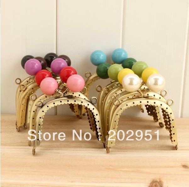 KISSDIY 10 pcs/lot 8.5 cm Antique Bronze Metal Purse frame Semicircle Lotus Head coral beads Kiss clasp DIY bag accessories