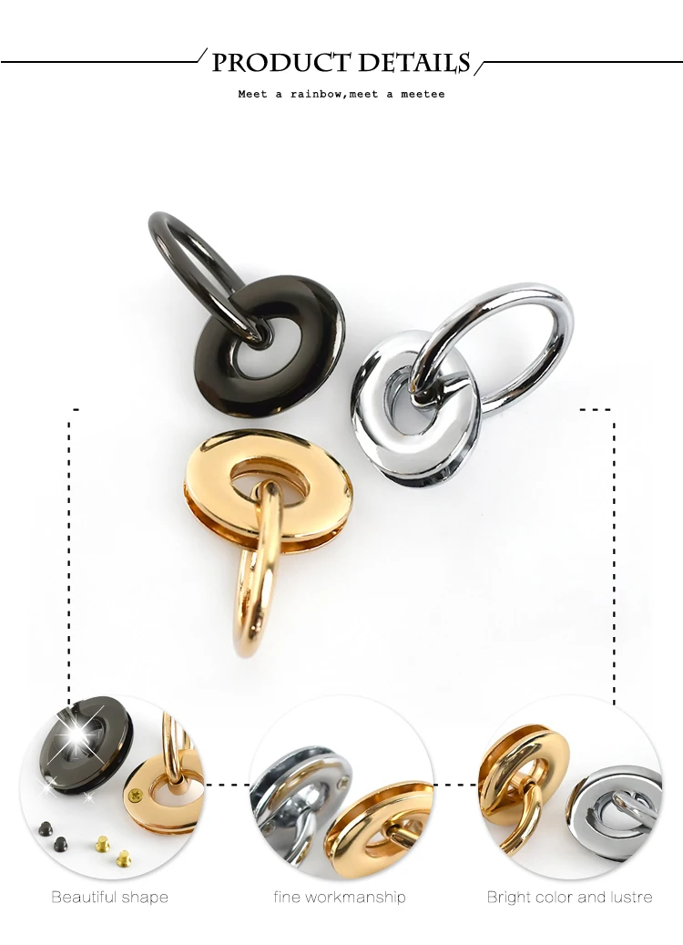5/10Pcs Deepeel 25*32mm Metal Eyelet Buckles Bag Side Clip Clasp Handle O&D Ring Buckle Luggage Handbag DIY Hardware Accessories