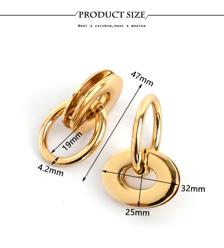5/10Pcs Deepeel 25*32mm Metal Eyelet Buckles Bag Side Clip Clasp Handle O&D Ring Buckle Luggage Handbag DIY Hardware Accessories