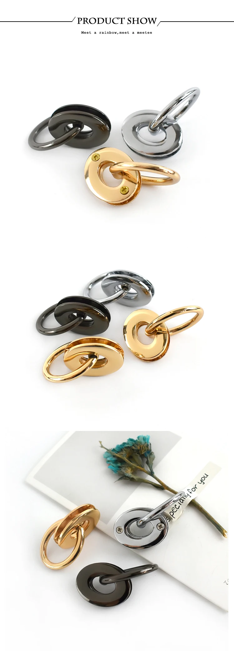 5/10Pcs Deepeel 25*32mm Metal Eyelet Buckles Bag Side Clip Clasp Handle O&D Ring Buckle Luggage Handbag DIY Hardware Accessories