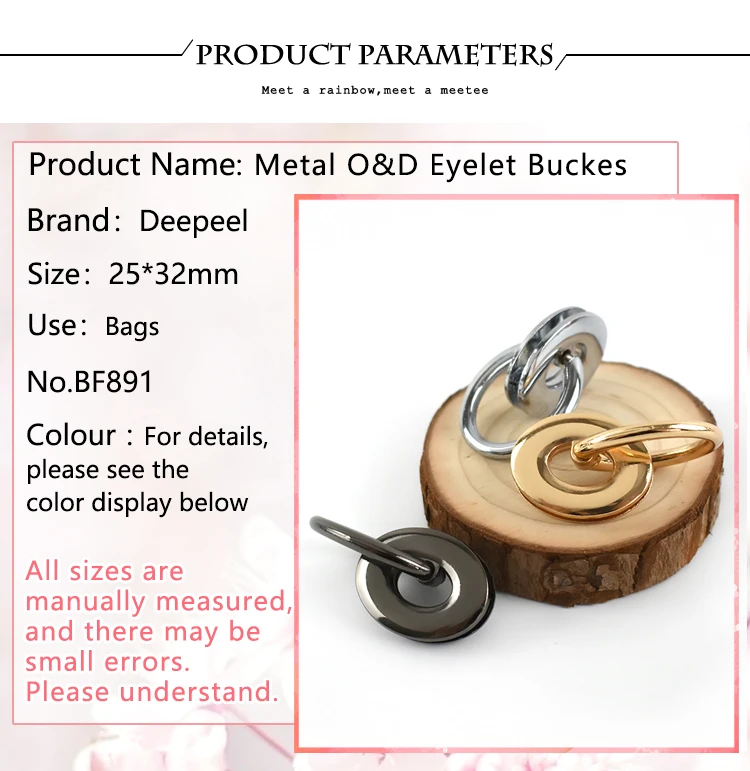 5/10Pcs Deepeel 25*32mm Metal Eyelet Buckles Bag Side Clip Clasp Handle O&D Ring Buckle Luggage Handbag DIY Hardware Accessories