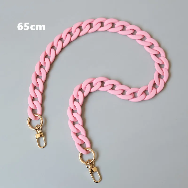 New Fashion Woman Handbag Accessory Chains Matte Cute Candy Pink Resin Chain Frosted Strap Women Clutch Shoulder Purse Chain