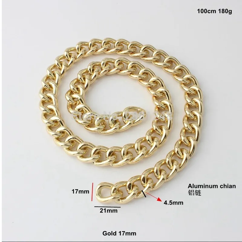 1-10 Meters 11mm 13mm 17mm 22mm rainbow Aluminium Chain Light weight chain for hand bag purse adjusted strap Handbag Straps Bag