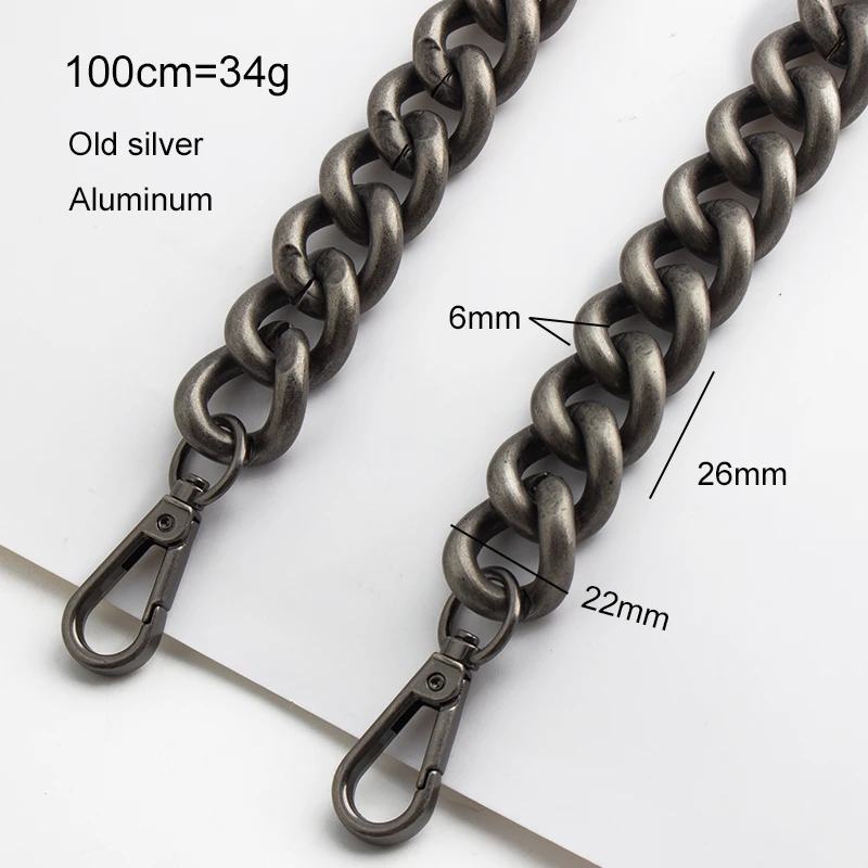 1-10 Meters 11mm 13mm 17mm 22mm rainbow Aluminium Chain Light weight chain for hand bag purse adjusted strap Handbag Straps Bag
