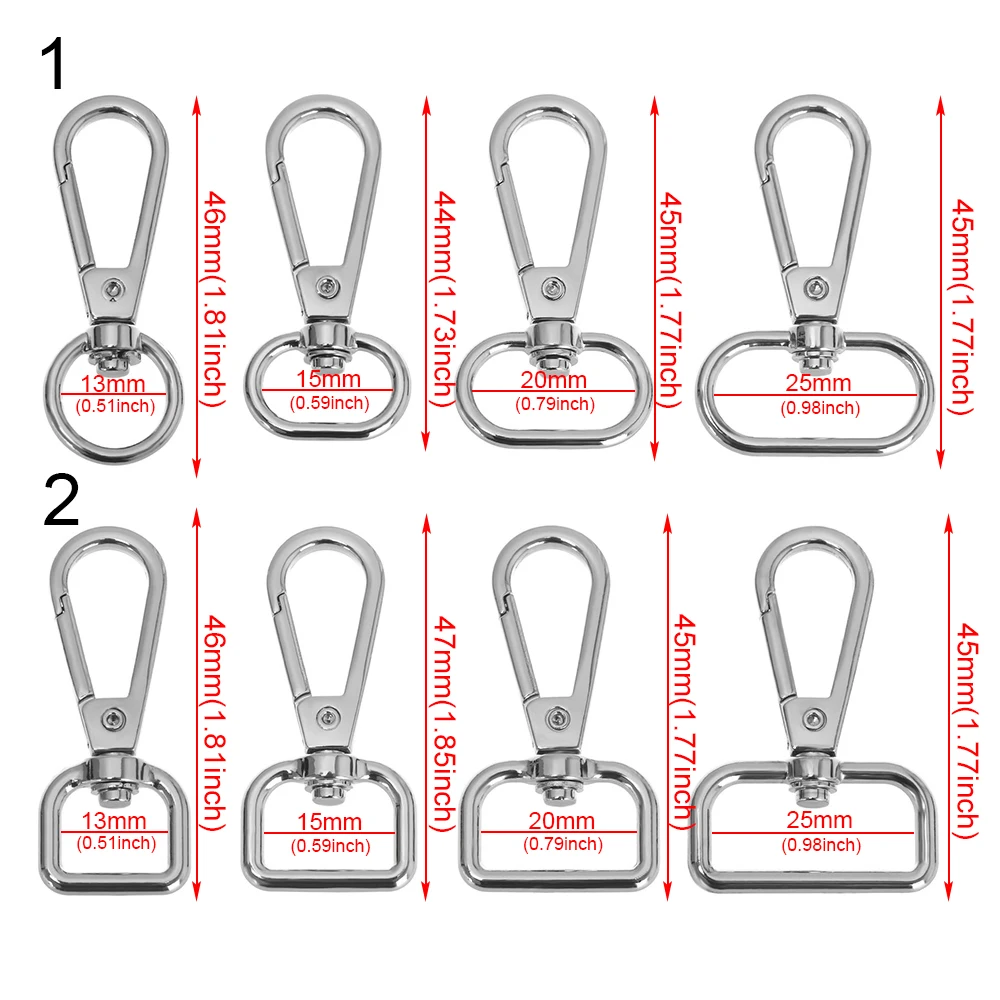 5Pcs/Set Metal Bags Strap Buckles Lobster Clasp Collar Carabiner Snap Hook DIY Keychain Bag Parts Accessories 13/15/20/25mm