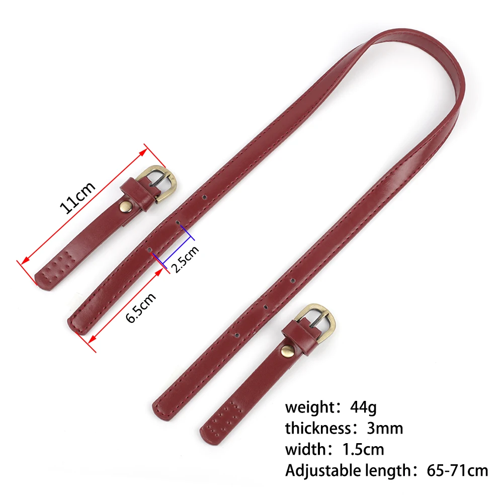 2PCS/Lot Women Shoulder Strap Brand Luxury Bag Strap Solid Color Bright Leather Adjustable Length 65cm-71cm for Bag Accessories