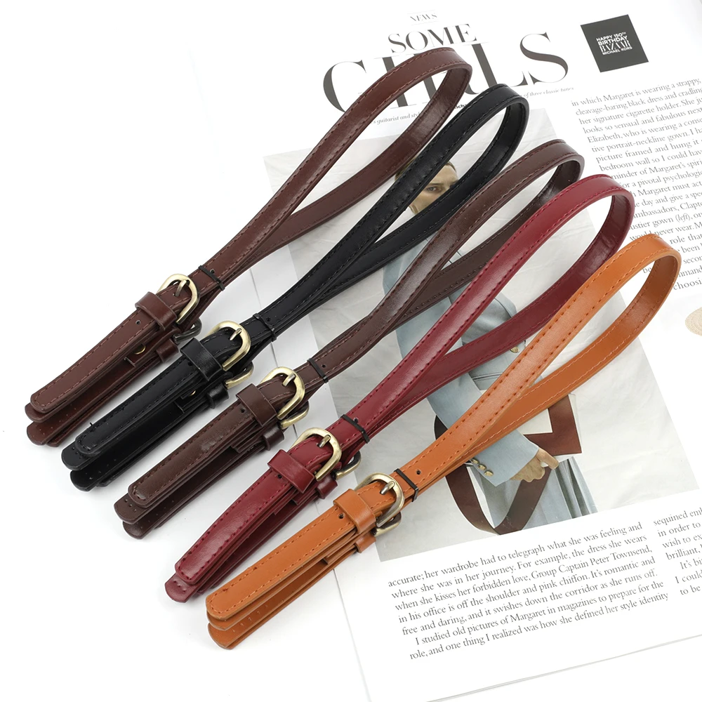 2PCS/Lot Women Shoulder Strap Brand Luxury Bag Strap Solid Color Bright Leather Adjustable Length 65cm-71cm for Bag Accessories