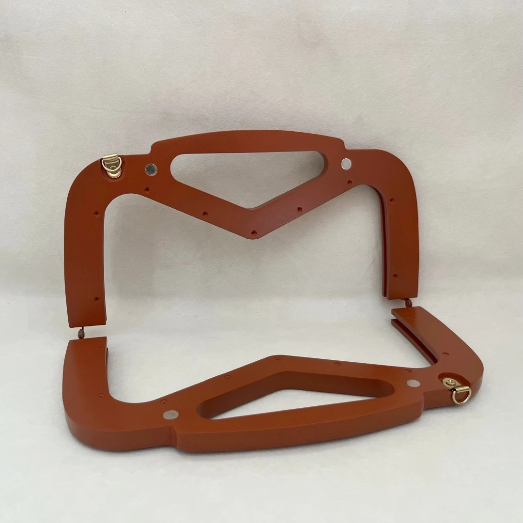 25x13 Cm V-Shaped Wooden Handbag Handles Frame Clasp Set Colorful DIY Bag Accessories with Screws for Purse Making