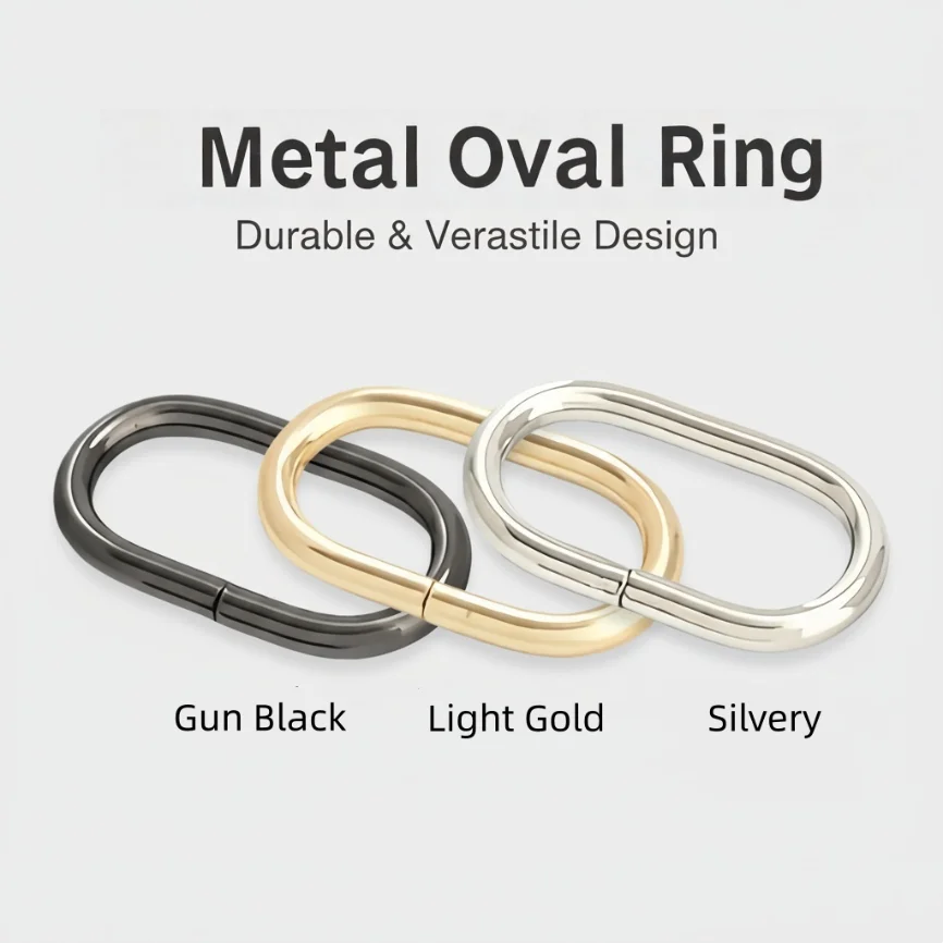 10-40pcs Metal Oval Ring Buckle 19-50mm Bag Strap Adjustment Loop Webbing Belt Buckle Garment DIY Accessories