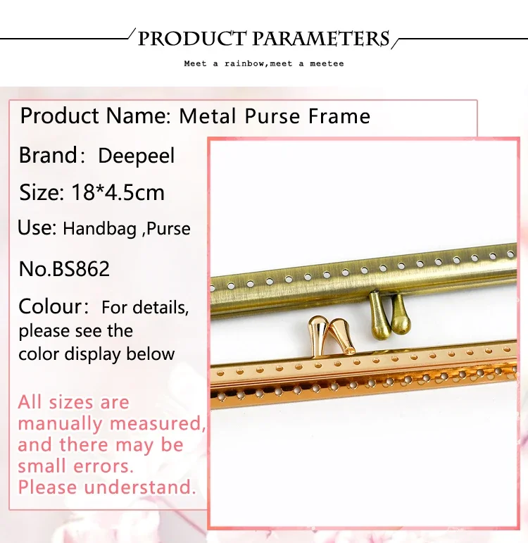 2/4Pcs Deepeel 18cm Metal Square Kiss Clasp Women Handbag Embossed Handle Purse Frame Lock Buckle DIY Bag Brackets Accessories