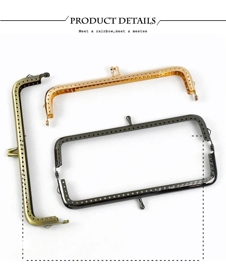 2/4Pcs Deepeel 18cm Metal Square Kiss Clasp Women Handbag Embossed Handle Purse Frame Lock Buckle DIY Bag Brackets Accessories