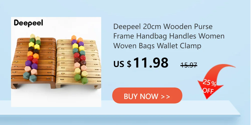 Deepeel 20cm Wooden Purse Frame Handbag Handles Women Woven Bags Wallet Clamp Handmade Closure Brackets DIY Bag Accessories