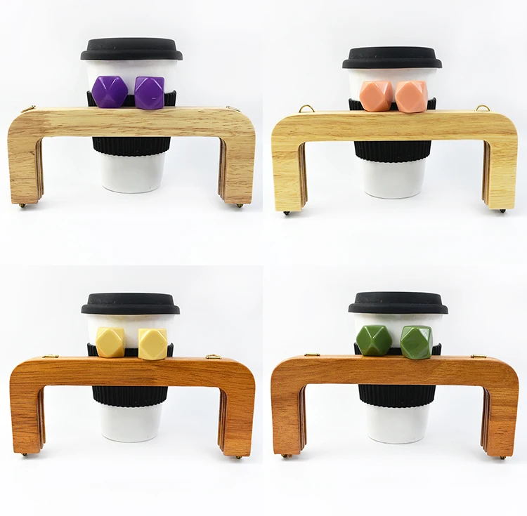 Deepeel 20cm Wooden Purse Frame Handbag Handles Women Woven Bags Wallet Clamp Handmade Closure Brackets DIY Bag Accessories