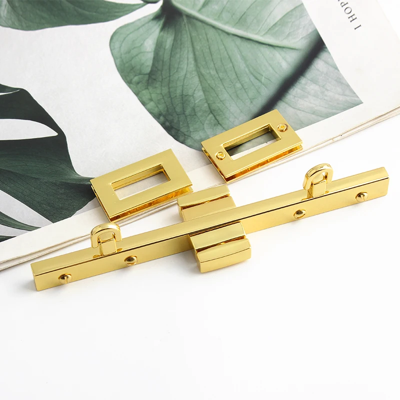 1-4-10PCS K Gold 21.8/16.8CM Metal Cast Solid Double Twist Locks For Bags Handbag Tote Carrying Handle Clasp Buckles Accessories