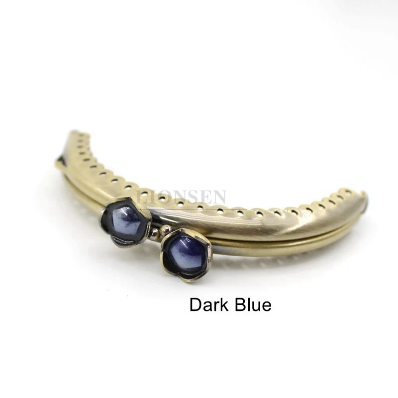 1PCS 8.5cm Pearl Beads Antique Bronze Metal Purse Frame Handle for Clutch Bag Handbag Accessories Making sewing Kiss Clasp Lock