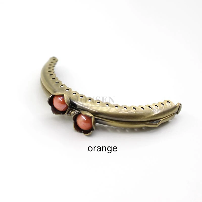 1PCS 8.5cm Pearl Beads Antique Bronze Metal Purse Frame Handle for Clutch Bag Handbag Accessories Making sewing Kiss Clasp Lock