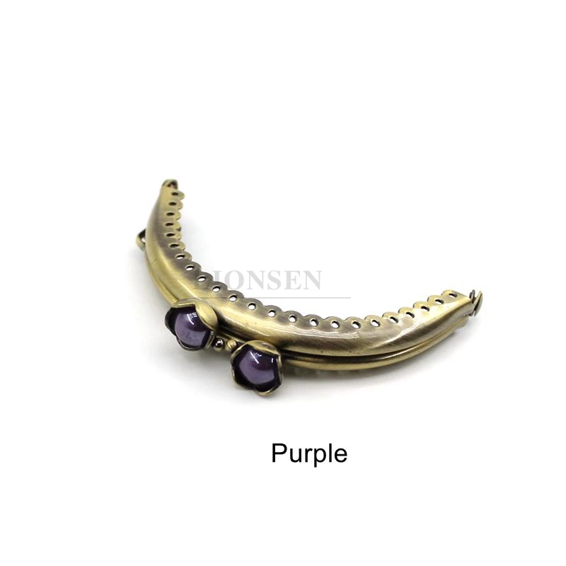 1PCS 8.5cm Pearl Beads Antique Bronze Metal Purse Frame Handle for Clutch Bag Handbag Accessories Making sewing Kiss Clasp Lock