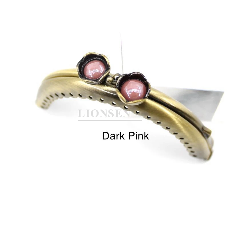 1PCS 8.5cm Pearl Beads Antique Bronze Metal Purse Frame Handle for Clutch Bag Handbag Accessories Making sewing Kiss Clasp Lock