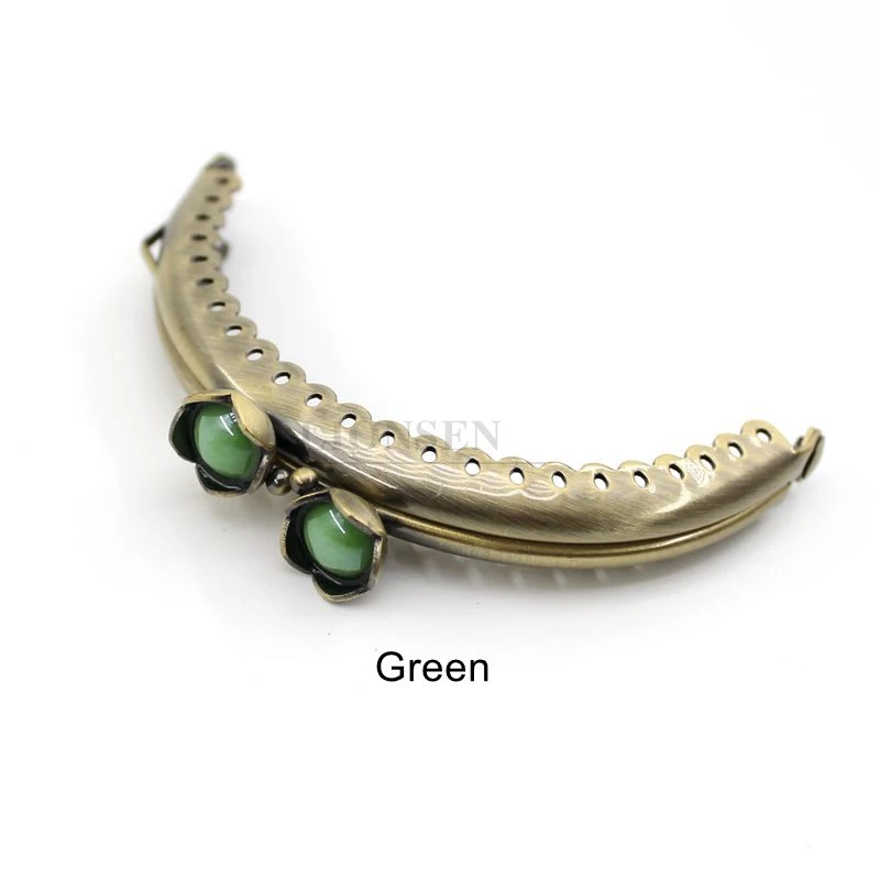 1PCS 8.5cm Pearl Beads Antique Bronze Metal Purse Frame Handle for Clutch Bag Handbag Accessories Making sewing Kiss Clasp Lock