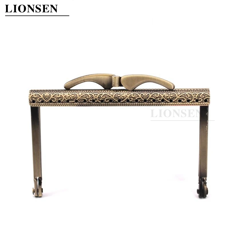 LIONSEN DIY10.5cm  Barge foot Metal Purse Frame Handle Kiss Clasp Lock for DIY Bag Sewing Craft Tailor Accessories