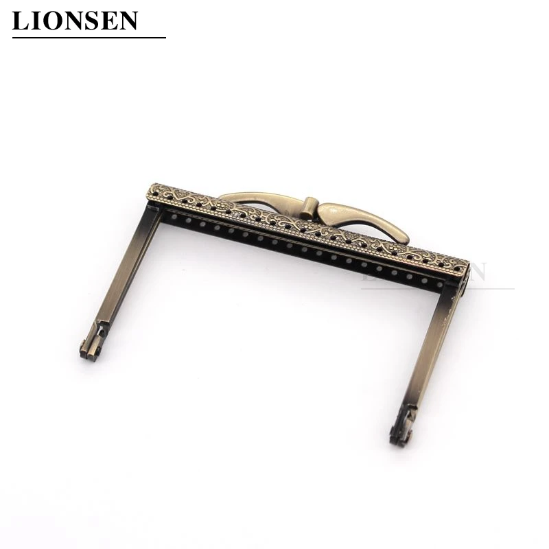 LIONSEN DIY10.5cm  Barge foot Metal Purse Frame Handle Kiss Clasp Lock for DIY Bag Sewing Craft Tailor Accessories