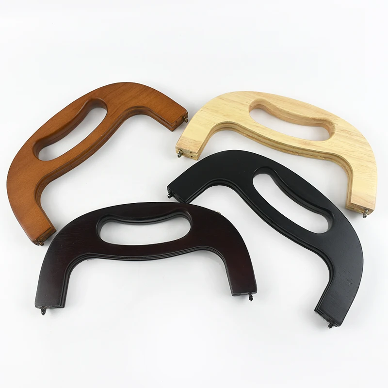 1/2Pcs Deepeel 24cm Wooden Handles Bag Purse Frame Closure Kiss Clasp Women Handbag Sewing Brackets Crochet Bags DIY Accessories