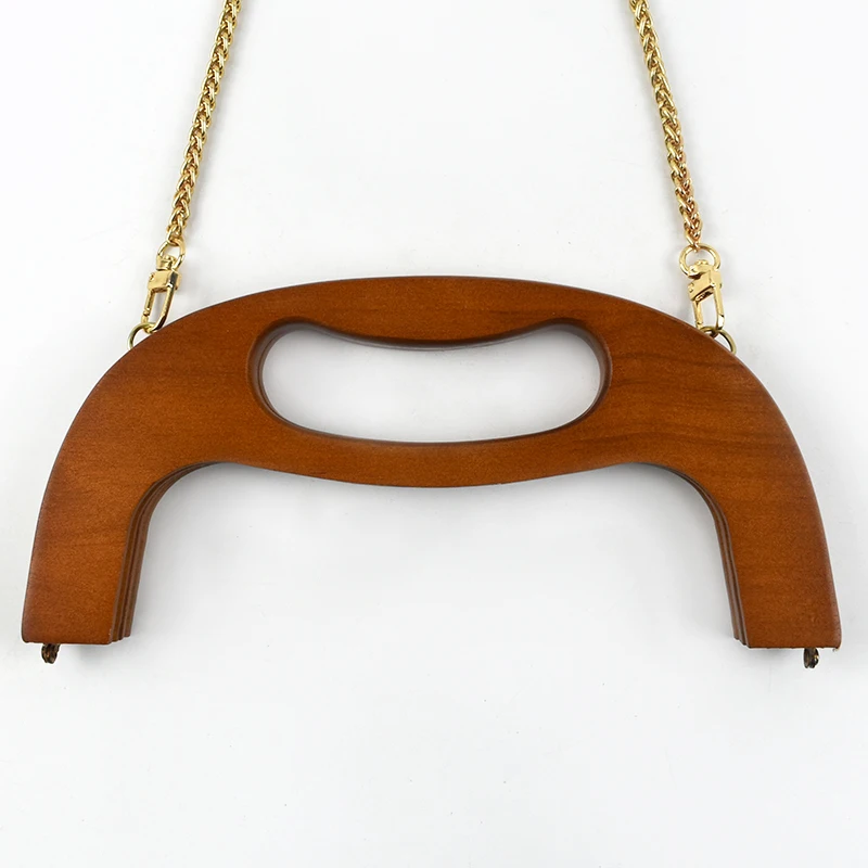 1/2Pcs Deepeel 24cm Wooden Handles Bag Purse Frame Closure Kiss Clasp Women Handbag Sewing Brackets Crochet Bags DIY Accessories