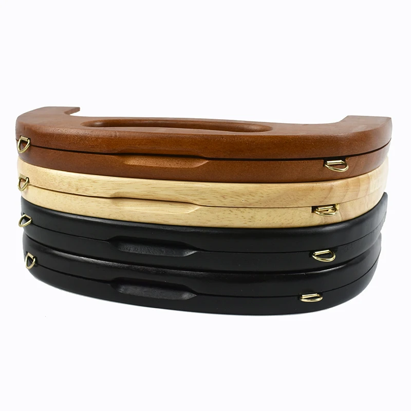 1/2Pcs Deepeel 24cm Wooden Handles Bag Purse Frame Closure Kiss Clasp Women Handbag Sewing Brackets Crochet Bags DIY Accessories