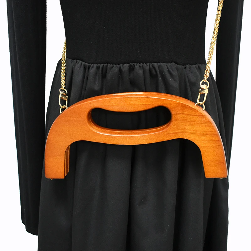 1/2Pcs Deepeel 24cm Wooden Handles Bag Purse Frame Closure Kiss Clasp Women Handbag Sewing Brackets Crochet Bags DIY Accessories