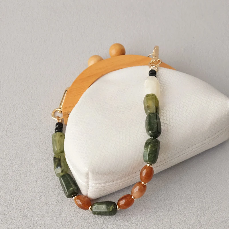 New Fashion Woman Bag Accessory Detachable Luxury Beaded Chains Cute Acrylic Luxury Strap Women Handbag Shoulder Handle Chain