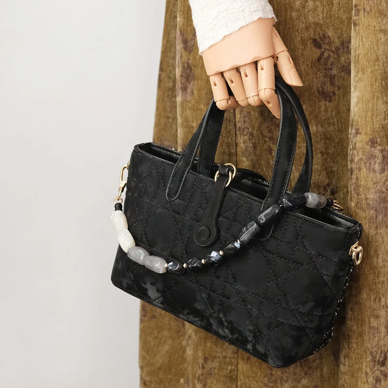 New Fashion Woman Bag Accessory Detachable Luxury Beaded Chains Cute Acrylic Luxury Strap Women Handbag Shoulder Handle Chain