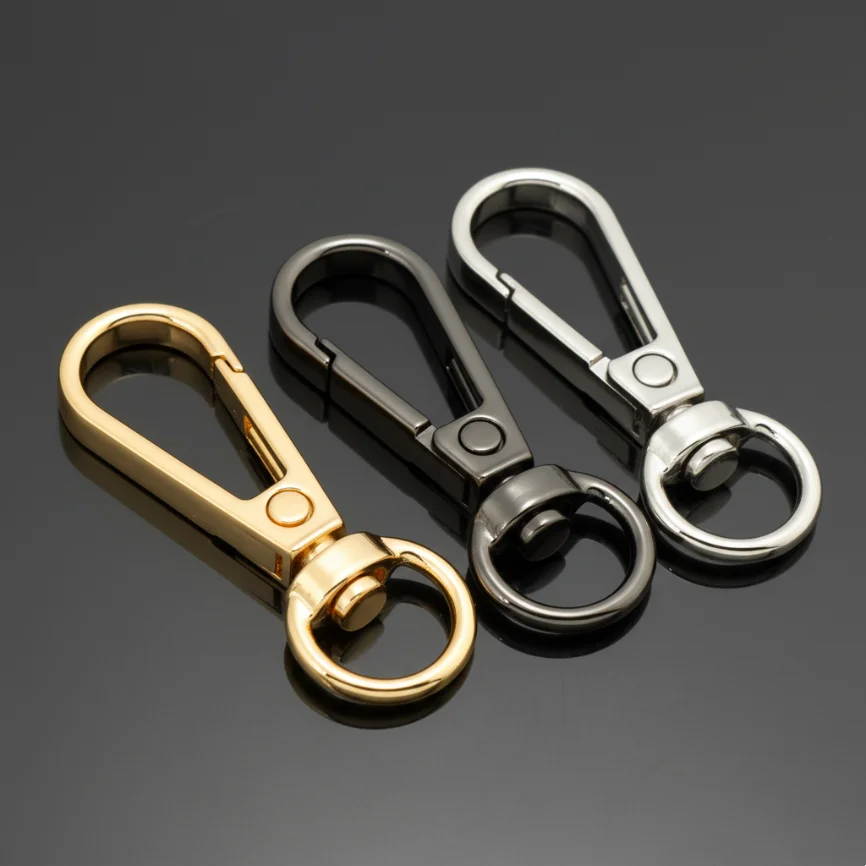 10-100pcs 9mm Metal Buckle Swivel Clasp Bag Strap Carabiner Spring Clip Keychain Snap Hook Webbing Hardware Accessory
