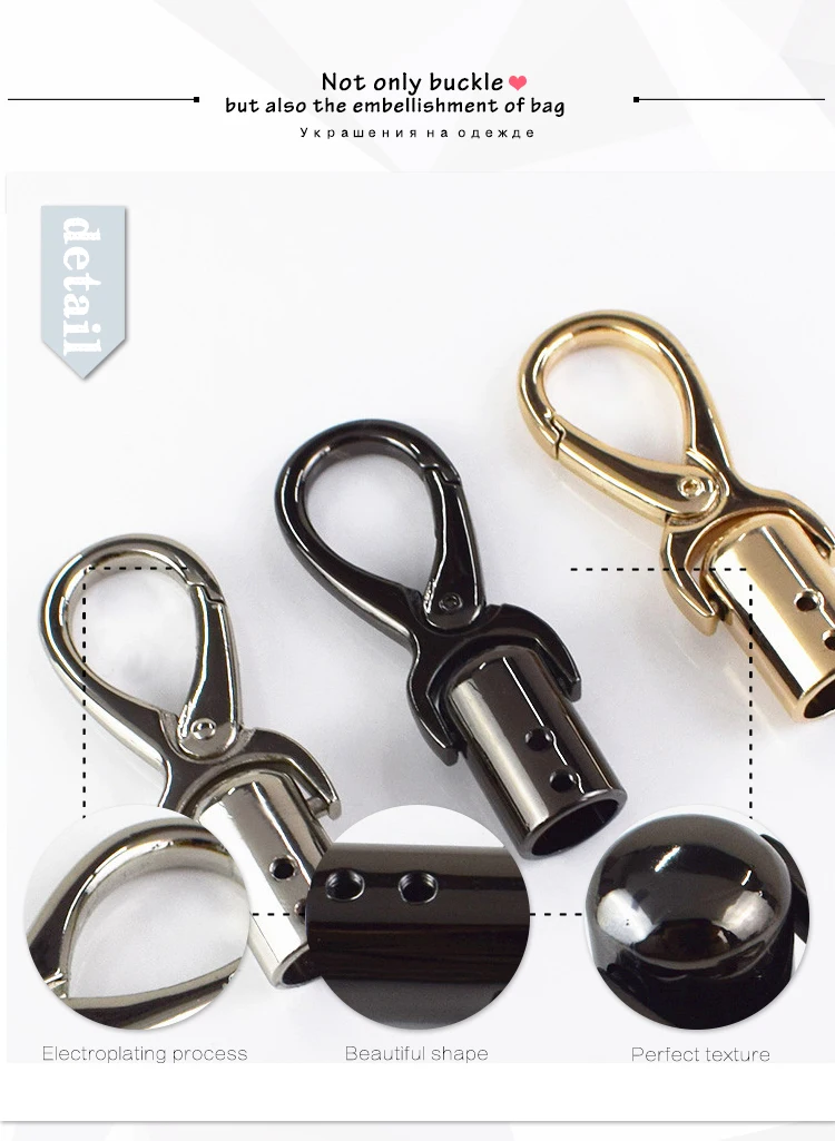 2/4/10Pcs Deepeel 11mm Metal Cap Clasp Bags Handbag Handle Strap Cords Buckle Hooks Connector Bag Hanger Hardware Accessories