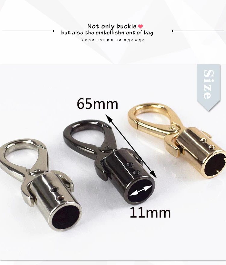 2/4/10Pcs Deepeel 11mm Metal Cap Clasp Bags Handbag Handle Strap Cords Buckle Hooks Connector Bag Hanger Hardware Accessories