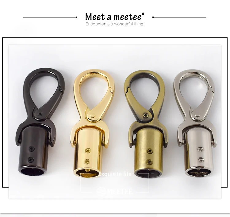2/4/10Pcs Deepeel 11mm Metal Cap Clasp Bags Handbag Handle Strap Cords Buckle Hooks Connector Bag Hanger Hardware Accessories