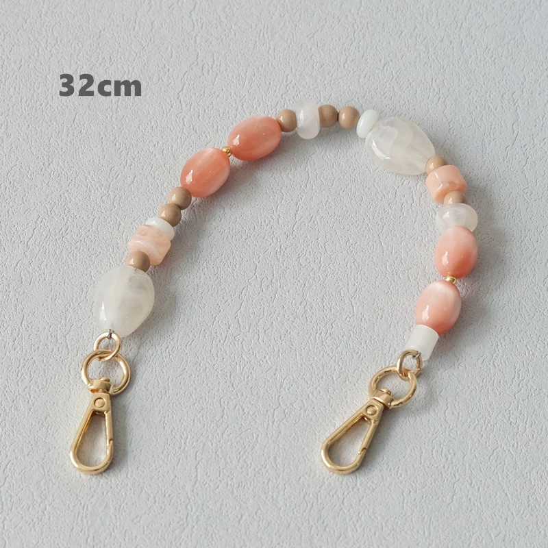 New Fashion Woman Bag Accessory Detachable Vintage Blue Bead Chain Acrylic Bag Rope Strap Women Handbag Shoulder Handle Chain