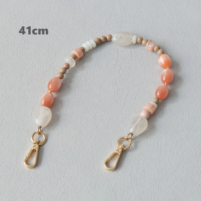 New Fashion Woman Bag Accessory Detachable Vintage Blue Bead Chain Acrylic Bag Rope Strap Women Handbag Shoulder Handle Chain