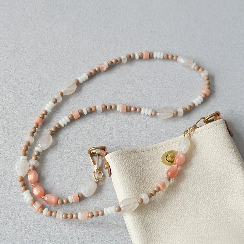 New Fashion Woman Bag Accessory Detachable Vintage Blue Bead Chain Acrylic Bag Rope Strap Women Handbag Shoulder Handle Chain