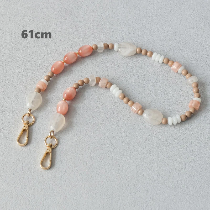 New Fashion Woman Bag Accessory Detachable Vintage Blue Bead Chain Acrylic Bag Rope Strap Women Handbag Shoulder Handle Chain