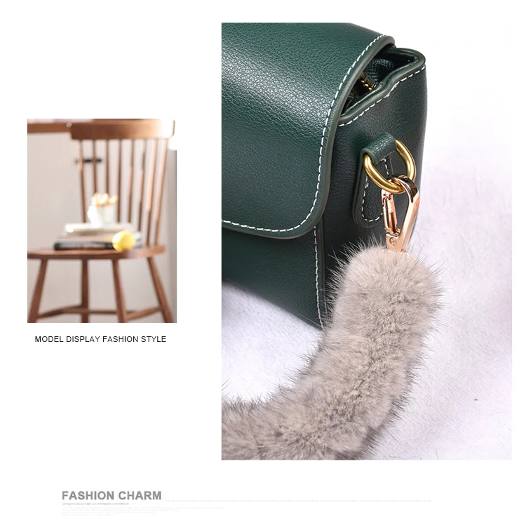 Besfilin Genuine Mink Fur Bag Strap Hand Woven Metal Handle Shoulder Chain Replacement Multi-Purpose Luxury Fashion Accessory