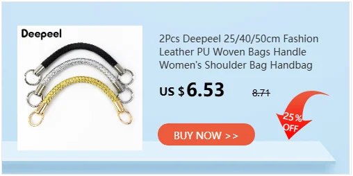 2Pcs Deepeel 25/40/50cm Fashion Leather PU Woven Bags Handle Women's Shoulder Bag Handbag Strap Purse DIY Replace Accessories