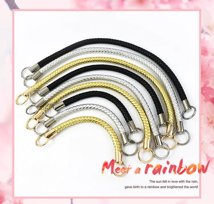 2Pcs Deepeel 25/40/50cm Fashion Leather PU Woven Bags Handle Women's Shoulder Bag Handbag Strap Purse DIY Replace Accessories