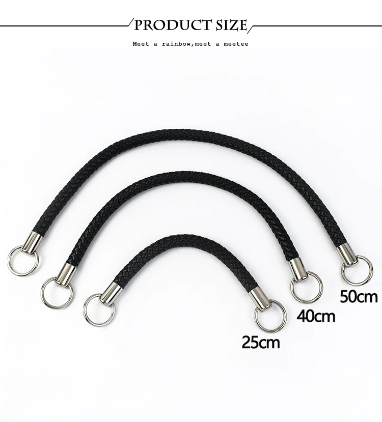 2Pcs Deepeel 25/40/50cm Fashion Leather PU Woven Bags Handle Women's Shoulder Bag Handbag Strap Purse DIY Replace Accessories