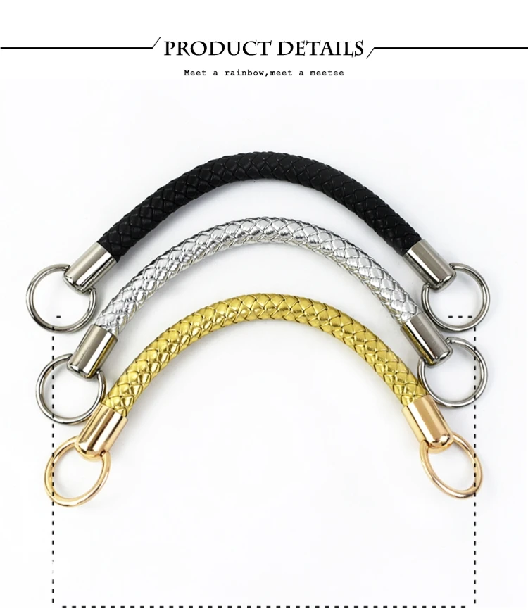 2Pcs Deepeel 25/40/50cm Fashion Leather PU Woven Bags Handle Women's Shoulder Bag Handbag Strap Purse DIY Replace Accessories