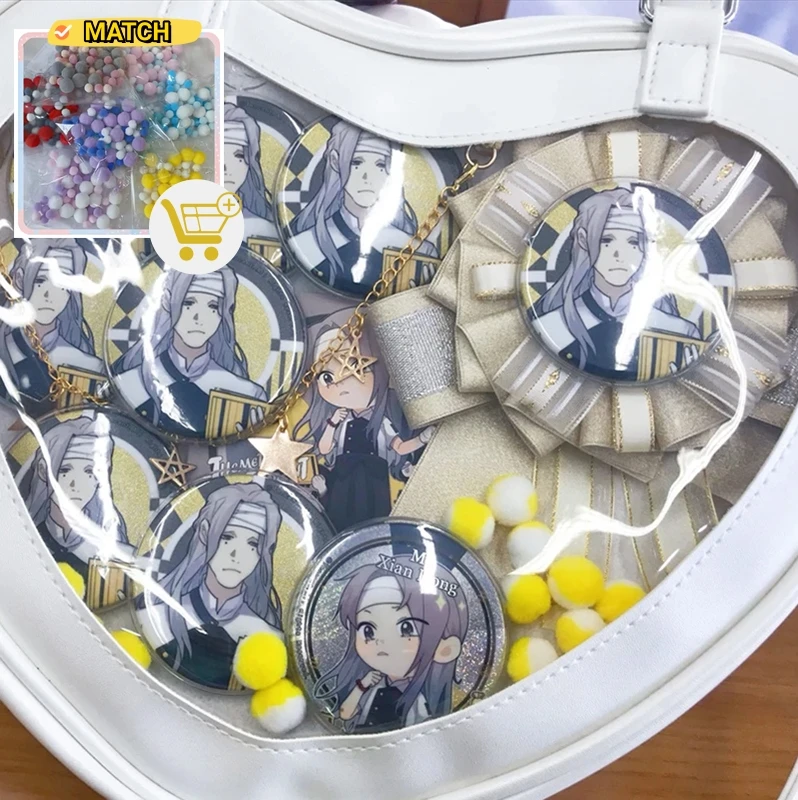 Italife Ita Bag Pins Anime Badge Holder for 58mm Pins Handmade Silk Metal Badge Decoration for Ita Bags Accessorie Classic H304